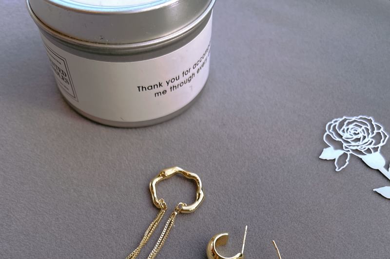 Plain Hoop Sterling Earring Chain Ear Cuff Silver + Set: 925