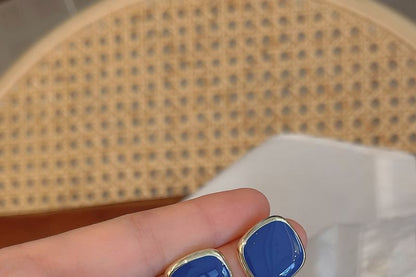 Silver Earring 925 Sterling Square Stud