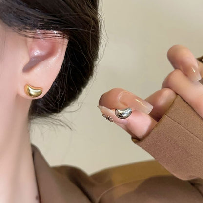925 Silver Sterling Stud Earring Bean