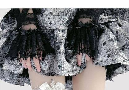 Garter Rhinestone Bow Cross