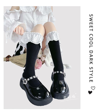 Lace (Various Trim High Socks Knee Designs)