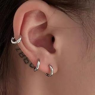 Earring Alloy Hoop Polished