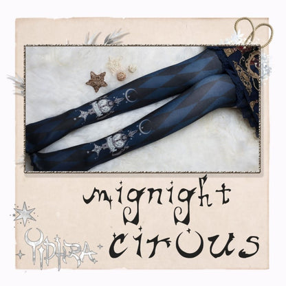 Mignight Cirous Diamond  Lattice Thigh Stocking