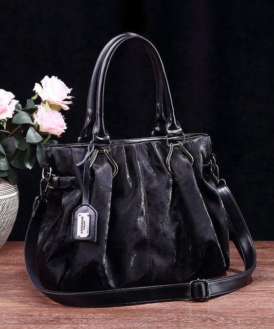 Leather Black Capacity Calf Large Bag Tote Modern