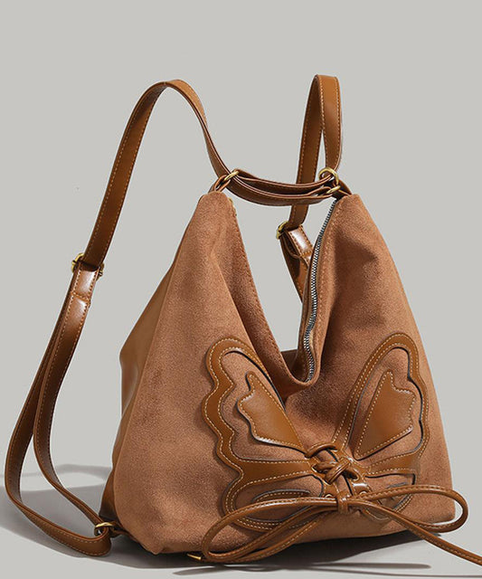 Leather Bag Faux New Butterfly Backpack Brown