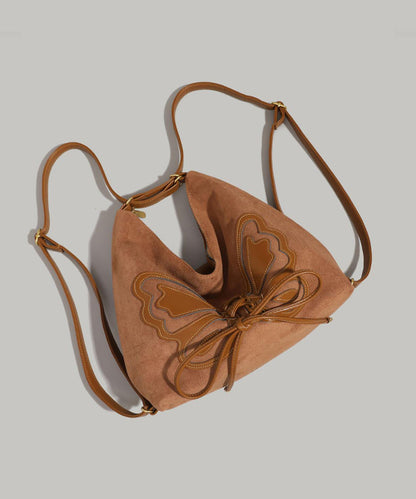 Leather Bag Faux New Butterfly Backpack Brown