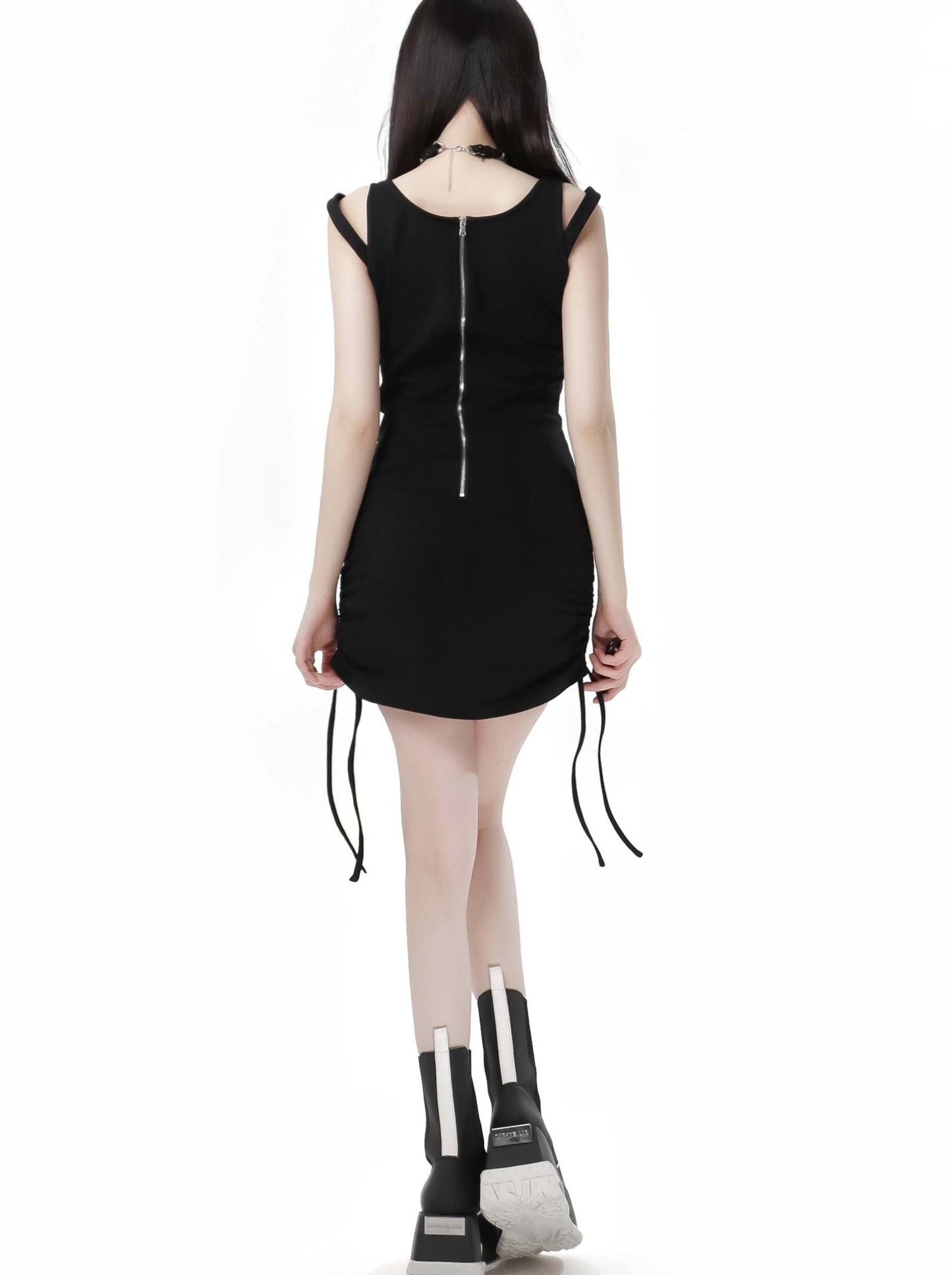Spider Chain Slim Strap Hoodie Web Rabbit Ear