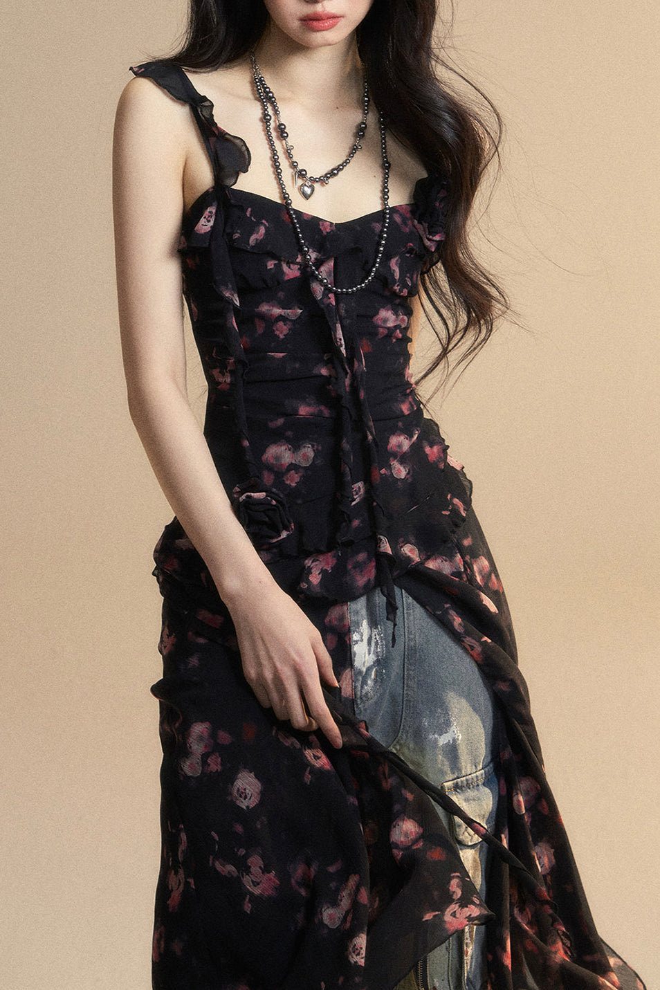 Chiffon Top Asymmetrical Wildflower Reservations Camisole