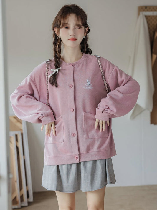 Veste ample et poussiéreuse rose à manches et épaules tombantes