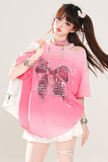 Trägerloses T-Shirt mit Schleife Melody