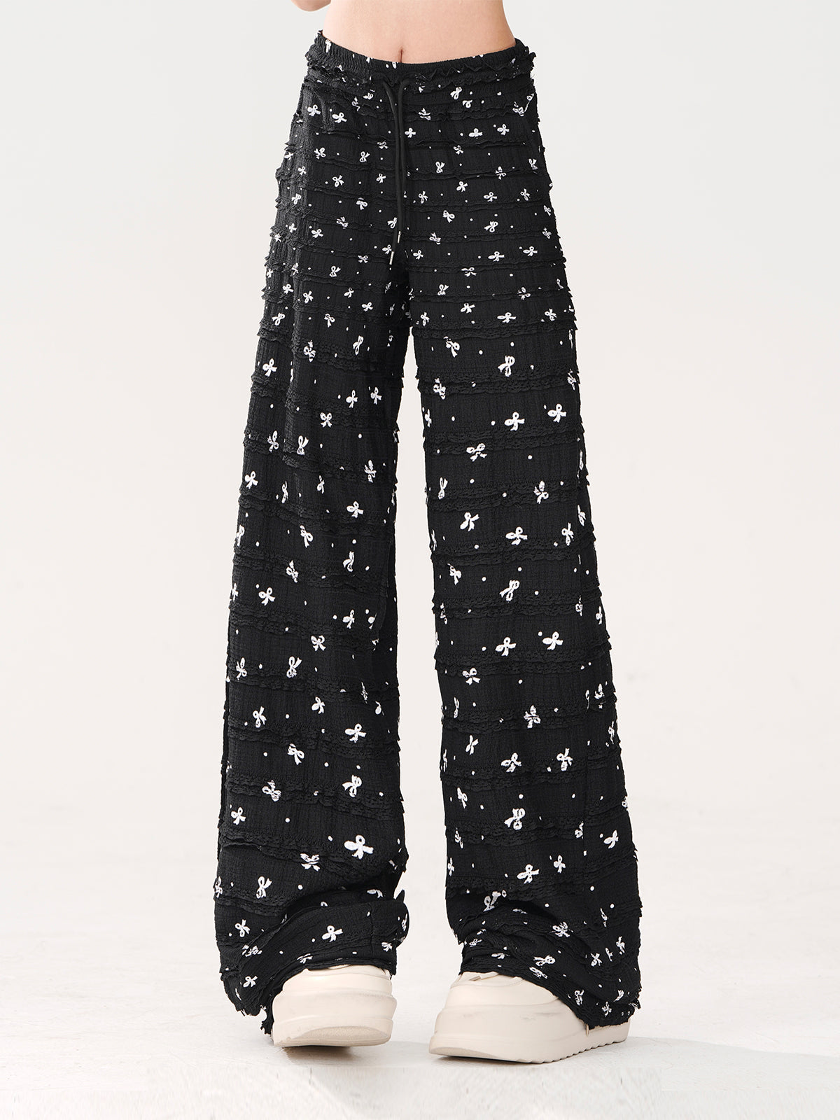 Loose Ribbon Cool Casual Pants