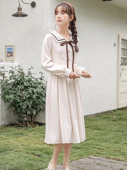 French Retro College Style Dress