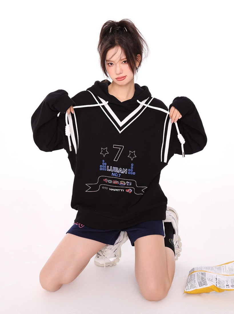 Seven Logo Mode Sweatshirt Hooded Hoodie