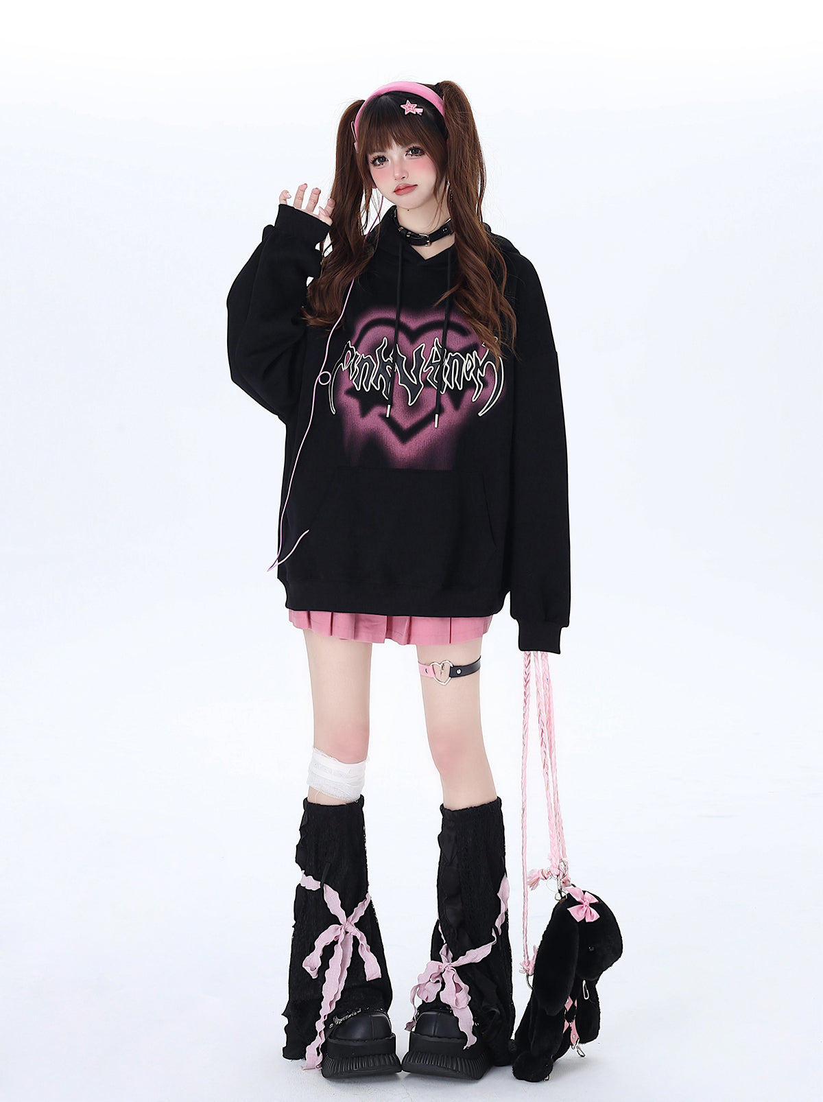 Sweat à capuche surdimensionné avec lettres « Love American »