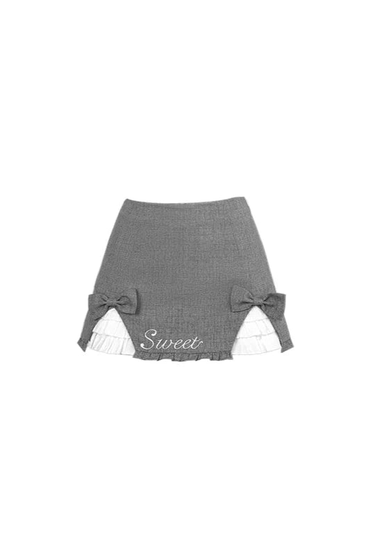 White Grey Sugar French Milk + Skirt Top Cream Sailor Tight Mini