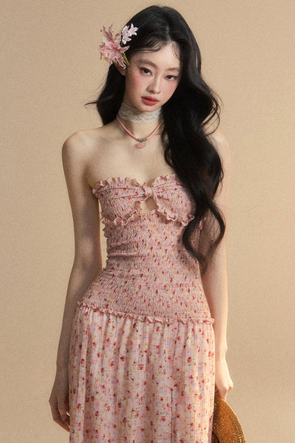 Girl Long Sweet Dress Tube Top