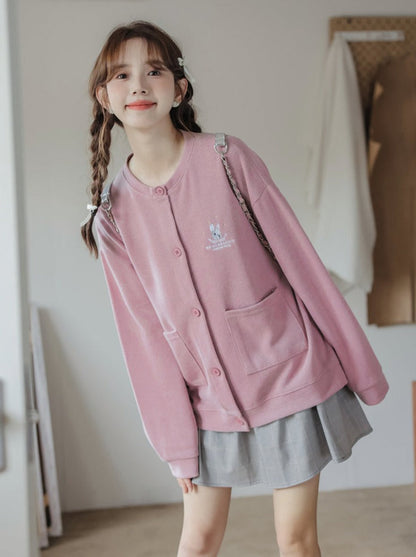 Veste ample et poussiéreuse rose à manches et épaules tombantes