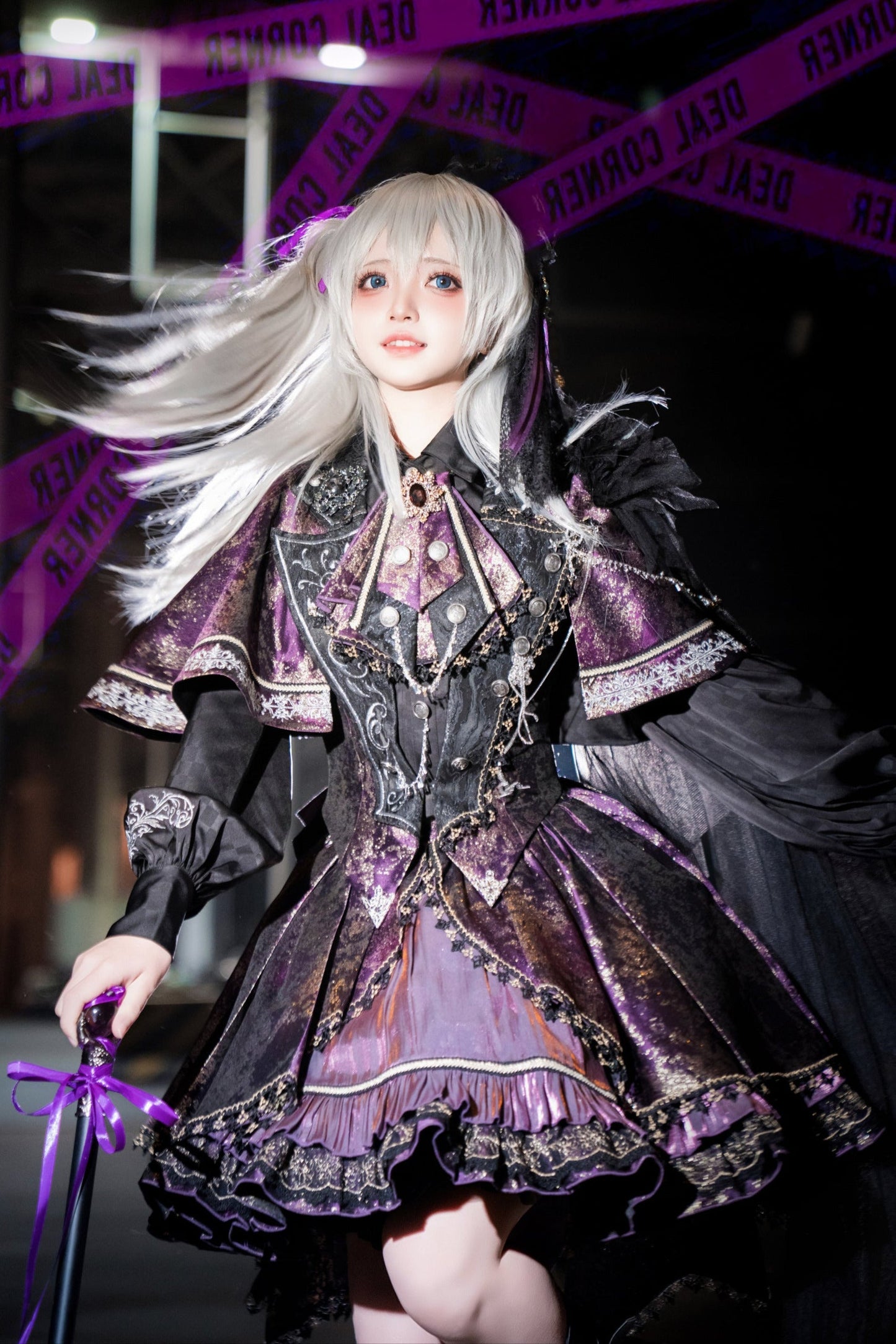 Set Pre-order Gold Cape Up product Phantom Black Purple Small Dress Kaito