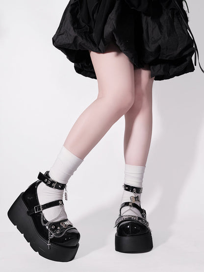 Platform Rivet Punk Bone Millennium Shoes