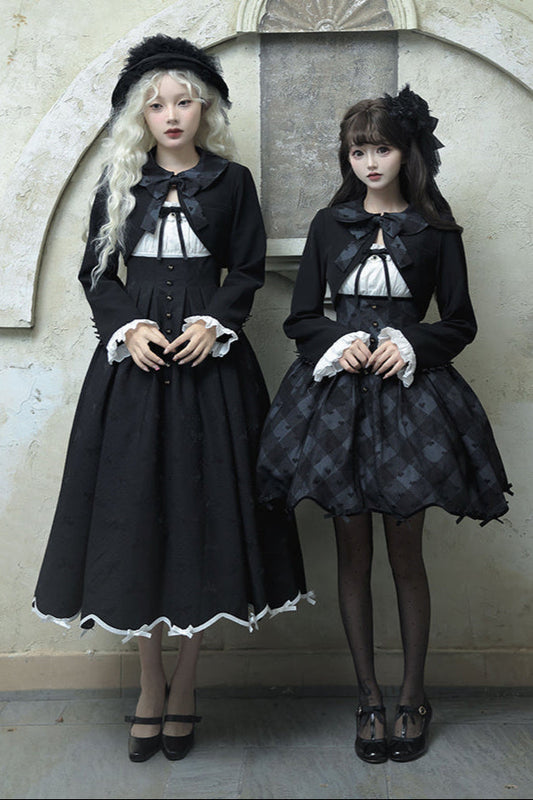 Princess Black Jumperskirt Lolita Top Lady + Cropped Silent