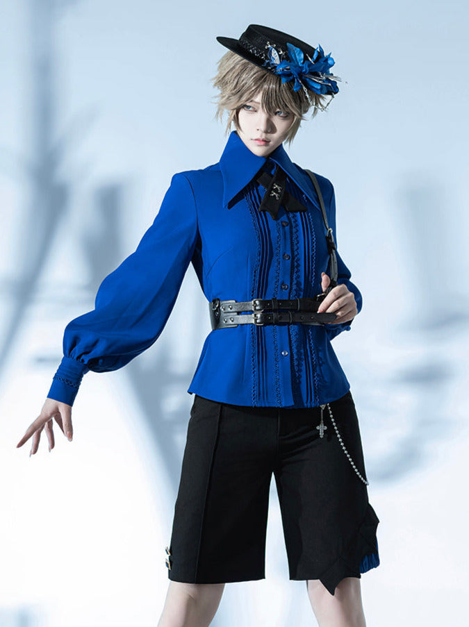 Pointed Brittish Shirt Collar Retro Dark Elegant