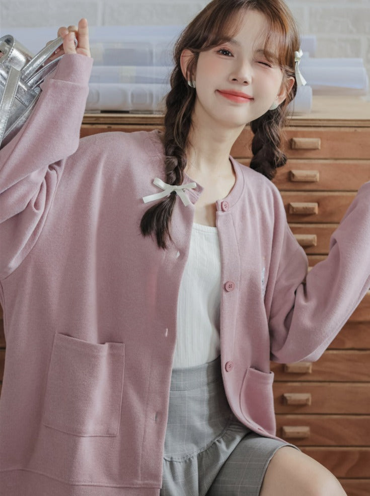 Veste ample et poussiéreuse rose à manches et épaules tombantes