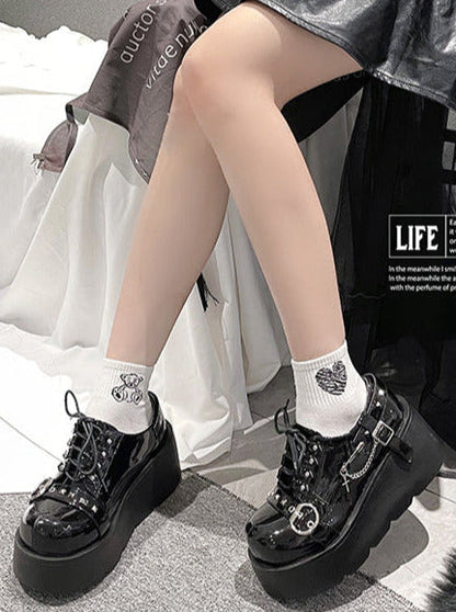 Chaussures à plateforme punk cloutées Lolita