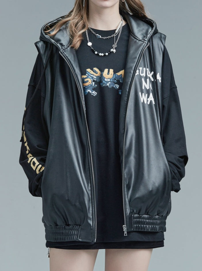 Logo Vest Leather Bag Print