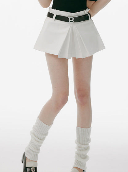 スタイルスカート ホワイト プリーツ ピュア フリル イレギュラー バレエ