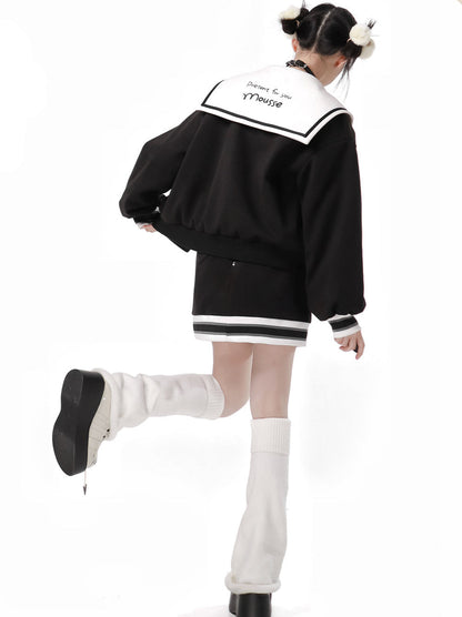Starley Sea La Color Eradry Baseball Jacket Skirt Suit