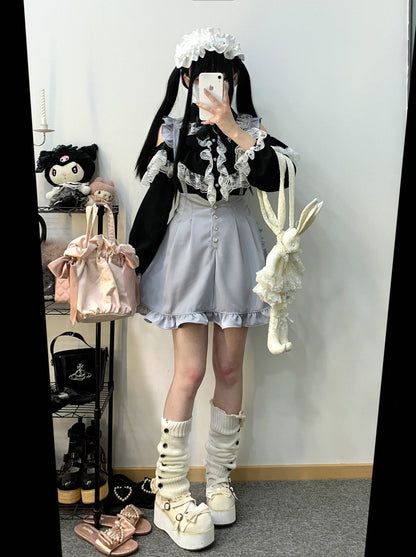 Love Gemstone Ruffle Suspender Skirt