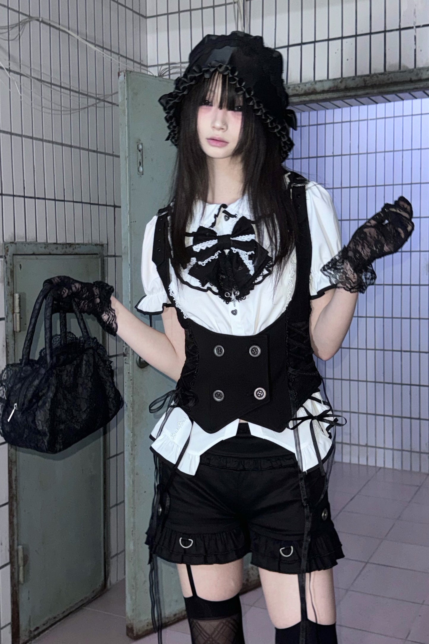 Mode waist shorts vest +