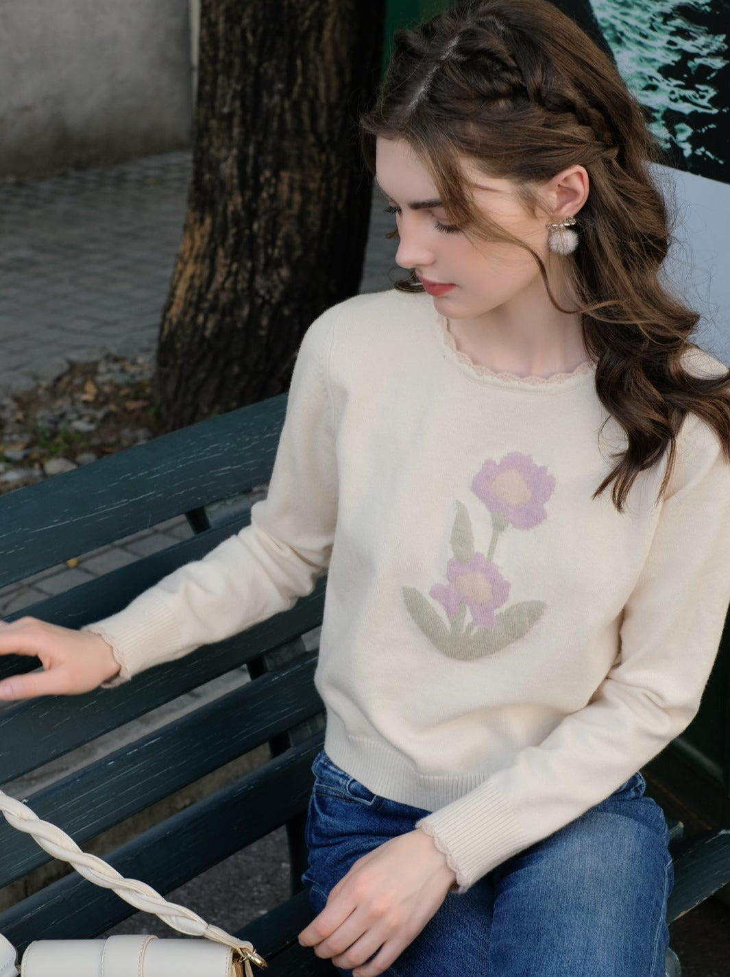 Sweater Paris Flower Tulip Shop Queen French