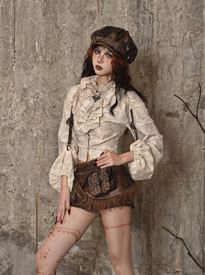 Flower Sleeve Blouse Voluminous