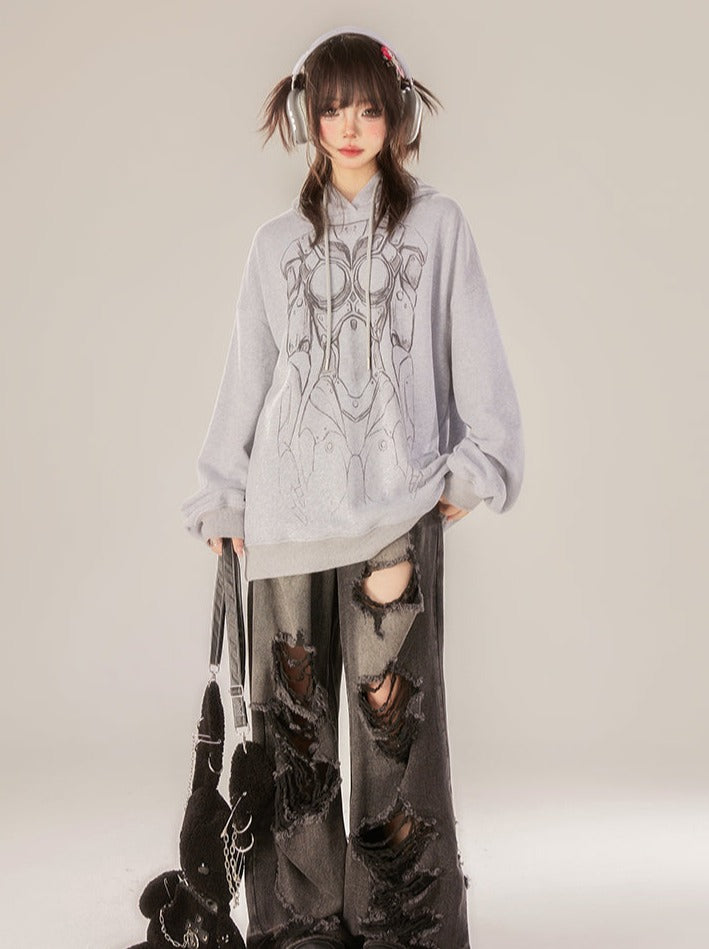 Sweat à capuche gris foncé