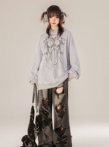 Sweat à capuche gris foncé