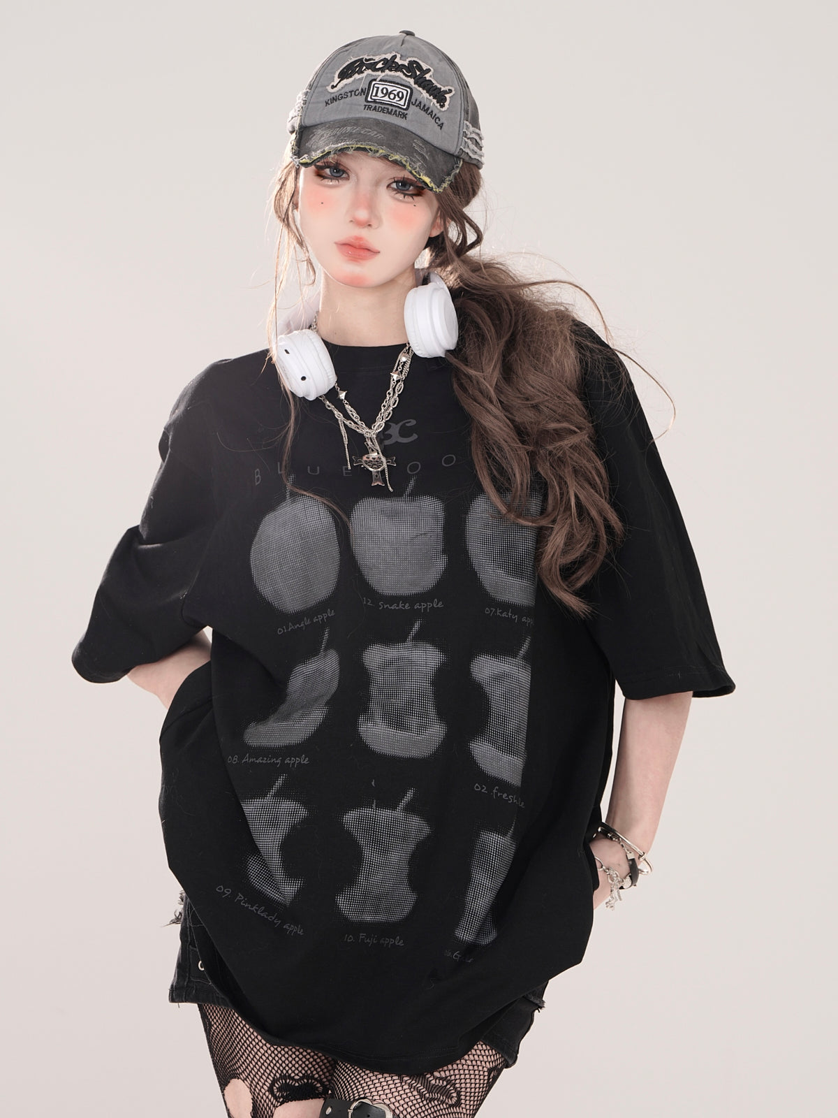 T-shirt ample imprimé pomme américain