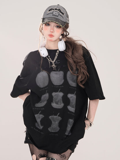 T-shirt ample imprimé pomme américain