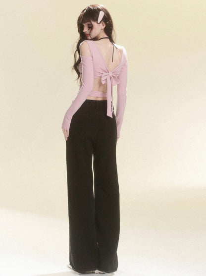 Pants Ribbon Little Wide