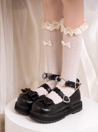 Claw Retro Low Shoes Heel Lolita Bear Love