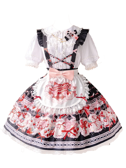 Berry Fried Rabbit Dress Lolita Set