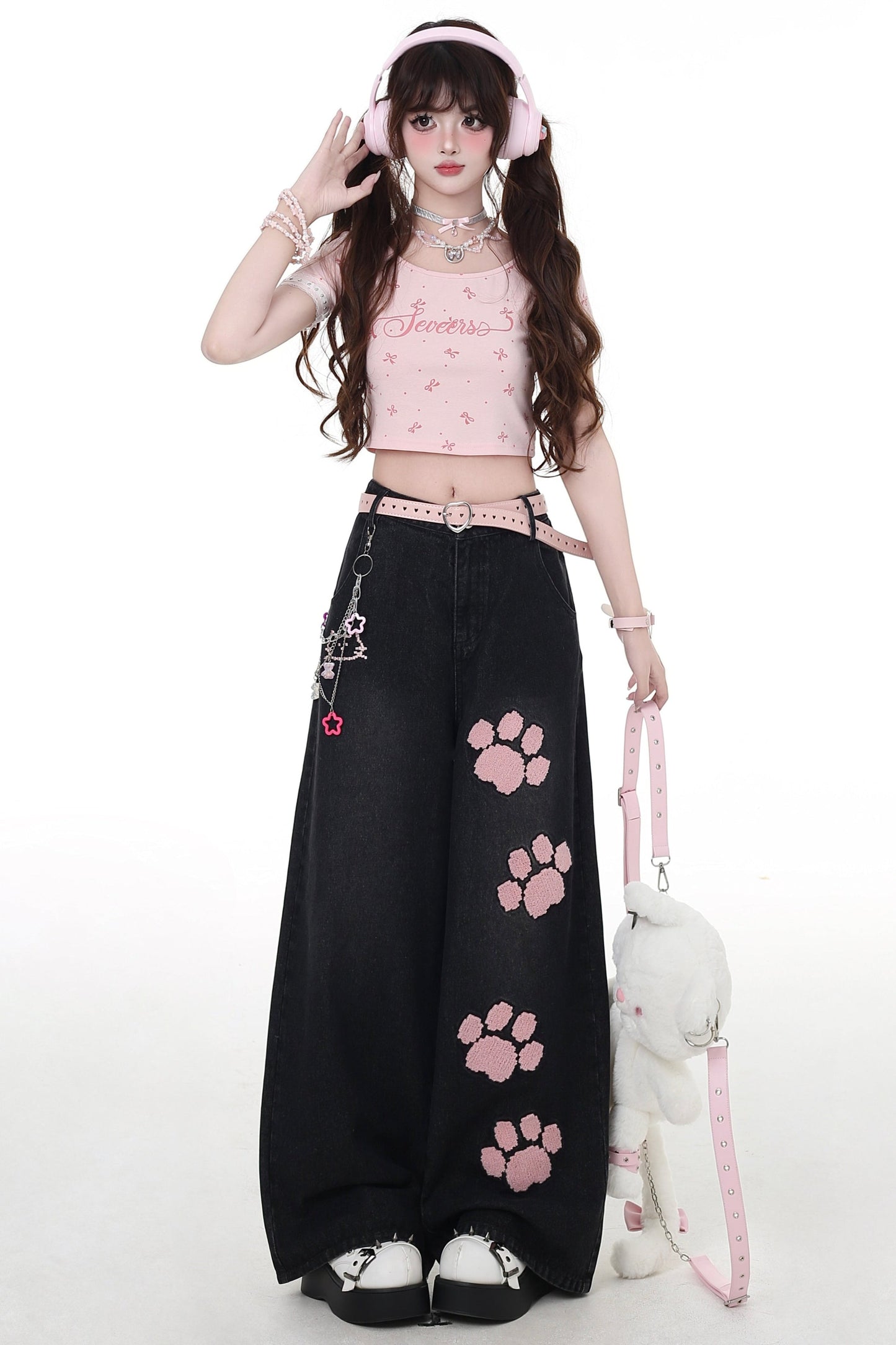 Lace T-shirt Girl Crazy Pink