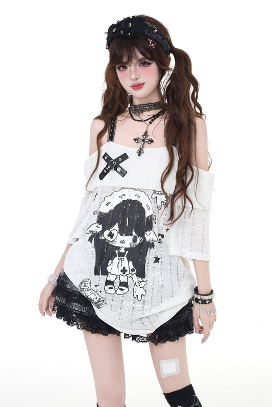 T-Shirt Strap Asia Anime Mine Dark