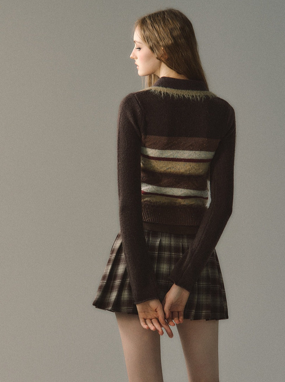 Colorful Striped Knit Cardigan