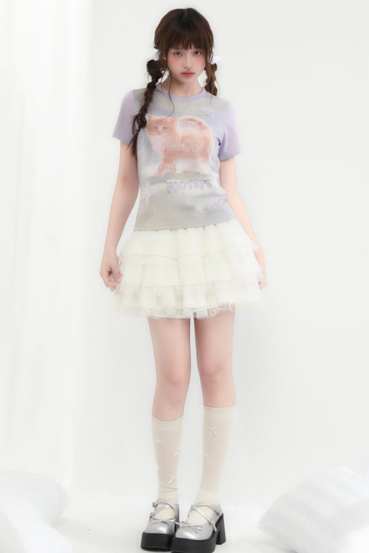 Cat Top Round Neck