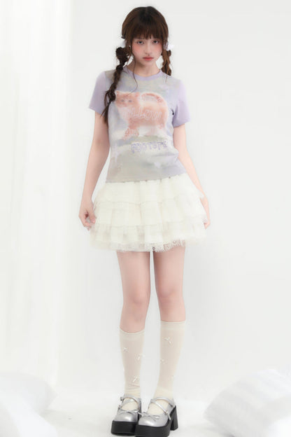 Cat Top Round Neck