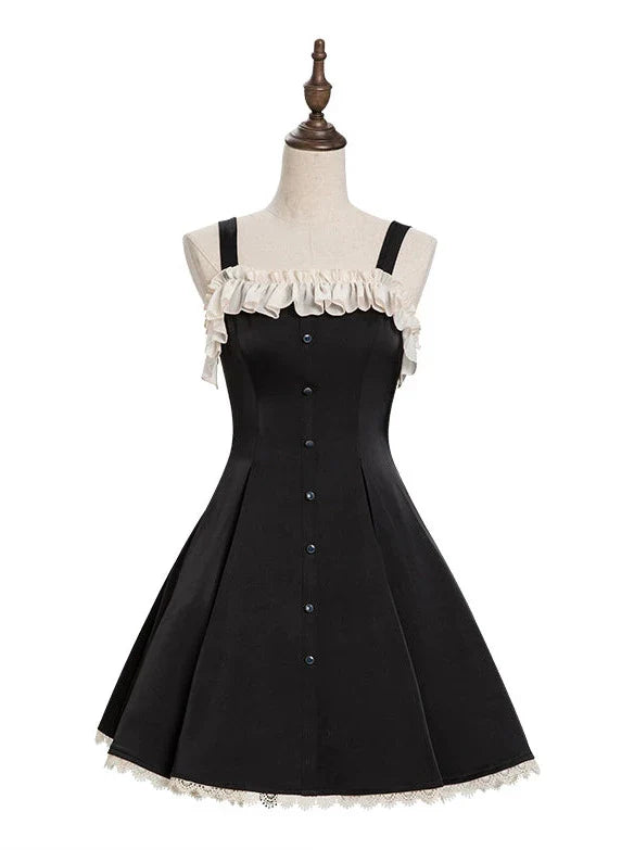 Song Love Elegant Dress Short/Long Lolita Reservations Black Piano Satin Sass