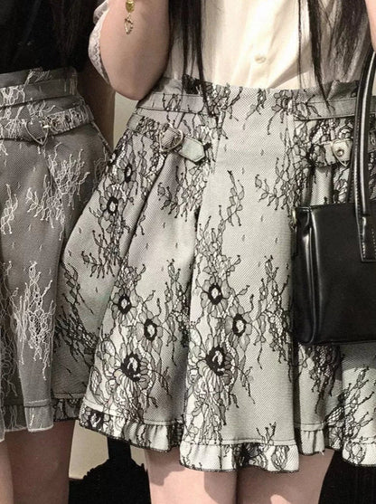 Rose Heart Lace Love Buckle Skirt