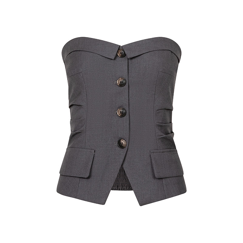 Gray Up Set Bustier