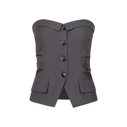 Gray Up Set Bustier